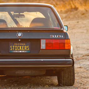 Custom BMW License Plate Frame On Back Of Car