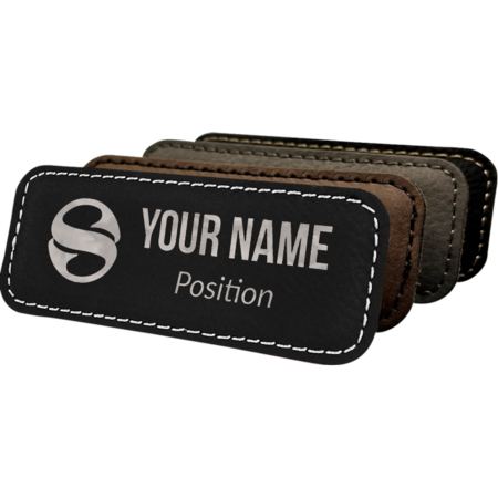 Custom Engraved Leather Name Tags