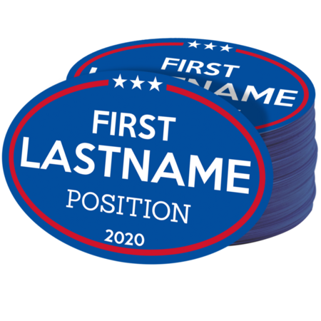 Custom Oval Campaign Stickers