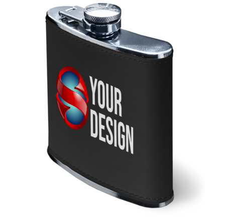 Custom Printed Leatherette 6 oz Flask