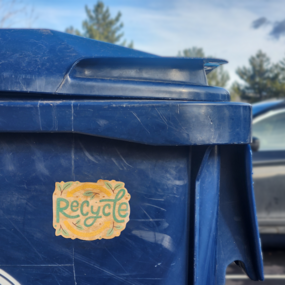 Custom Recycle Wood Sticker On Bin