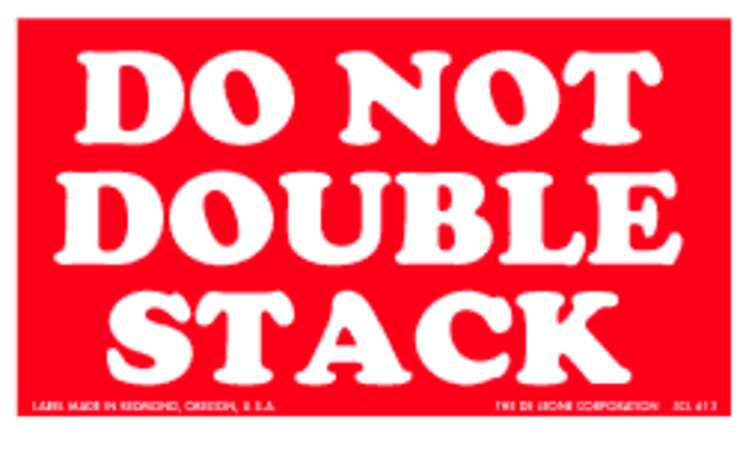 Do Not Double Stack Paper Labels Red & White Label Size: 3" x 5"  QTY: 1000 