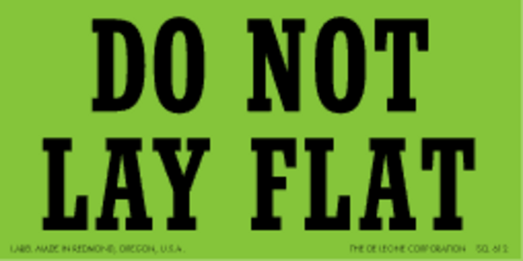 Do Not Lay Flat Matte Paper Labels Fluorescent Green Label Size: 2.5" x 5"  QTY: 1000 