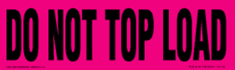 Do Not Top Load Matte Paper Labels Fluorescent Pink Label Size: 3" x 10" QTY: 1000 