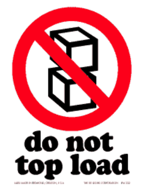 Do Not Top Load Paper Labels Red, Black & White Label Size: 4" x 6" QTY: 1000 