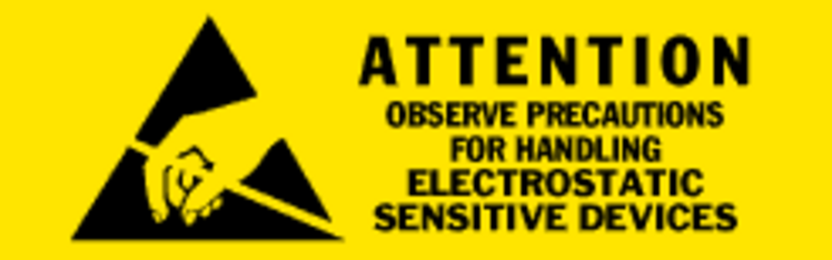 Electrostatic Sensitive Devices  Paper Labels Yellow & Black Label Size: 5/8" x 2"  QTY: 1000 