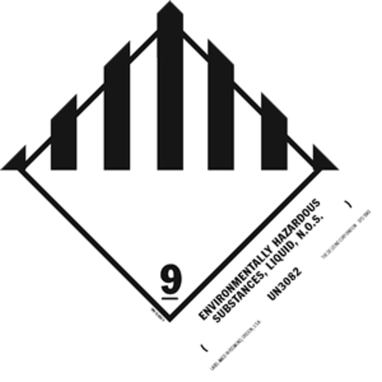 Environmentally Hazardous Substances, Liquid HazMat Paper Labels  Black & White Size: 5" x 4"  QTY: 1000 