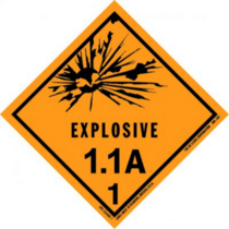 Explosive, 1.1A HazMat Vinyl 4" x 4"