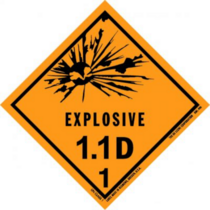 Explosive, 1.1D HazMat Paper Labels 4" x 4"