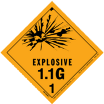 Explosive, 1.1G HazMat Paper Labels 4" x 4"