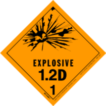 Explosive, 1.2D HazMat Paper Labels 4" x 4"