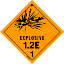 Explosive, 1.2E HazMat Paper Labels 4" x 4"