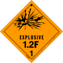 Explosive, 1.2F HazMat Paper Labels 4" x 4"