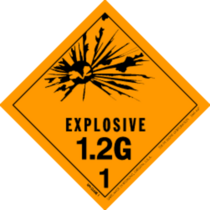 Explosive, 1.2G HazMat Paper Labels 4" x 4"