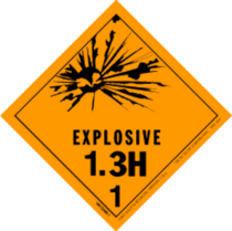 Explosives, 1.3H, HazMat Paper Labels 4" x 4"