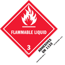 Flammable Liquid - Adhesives HazMat Paper Labels 5" x 4"