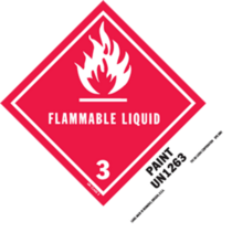 Flammable Liquid - Paint HazMat Paper Labels 5" x 4"