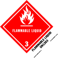 Flammable Liquid - UN 1263 HazMat Paper Labels 5" x 4"