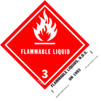 Flammable Liquid - UN 1993 HazMat Paper Labels 5" x 4"