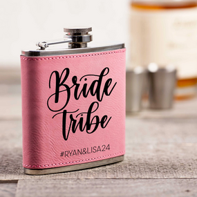 Flask Set Engraved With Bride Tribe