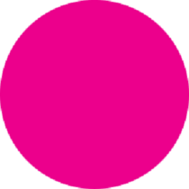 Fluorescent Pink Circle Labels 1" Diameter