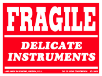 Fragile Delicate Instruments Labels 3" x 4"