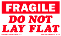 Fragile Do Not Lay Flat Labels 3" x 5"