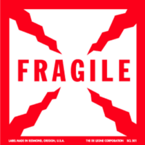 Fragile Military Standard Paper Labels 2.5" x 2.5"