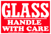 Glass Handle With Care Paper Labels 4" x 6"