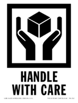 Handle With Care Paper Labels 3" x 4"