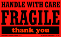 Handle With Care Thank You Labels 3" x 5"