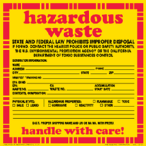 Hazardous Waste - State & Federal Law - Vinyl Labels