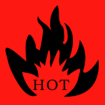 Hot Flame Rectangle Labels 1.5" x 2"