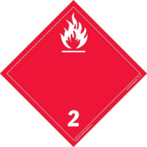 IATA Flammable Gas Paper Labels 4" x 4"