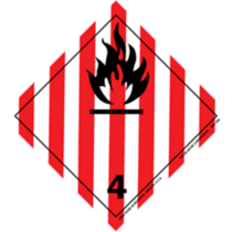 IATA Flammable Solid Vinyl Labels 4" x 4"