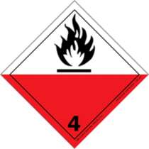 IATA Spontaneously Combustible Paper Labels 4" x 4"