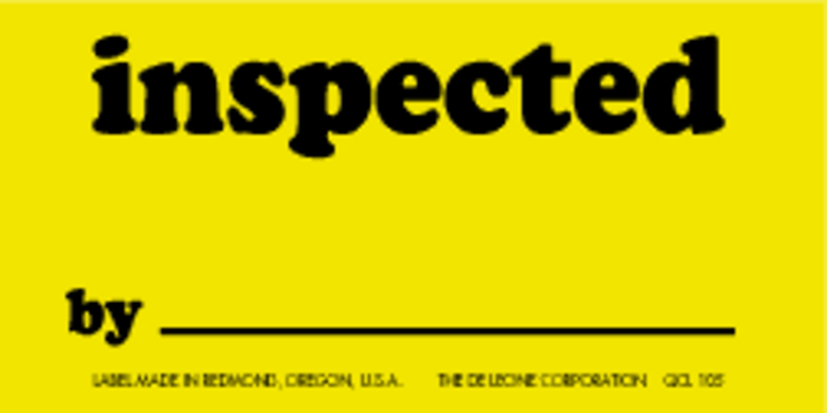 Inspected By Matte Paper Labels Fluorescent Chartreuse Label Size: 1.25" x 2.5" QTY: 1000 