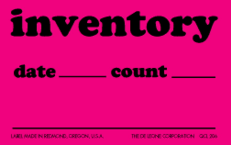 Inventory Matte Paper Labels  Fluorescent Pink Label Size: 2.5" x 4" QTY: 1000 