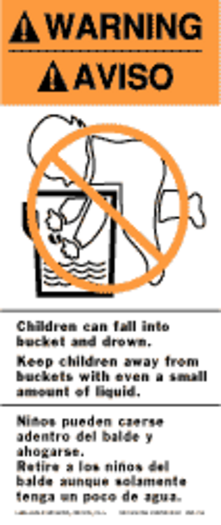 Keep Away from  Small Children Labels Orange, Black & White Label Size: 2.5" x 6" QTY: 1000 