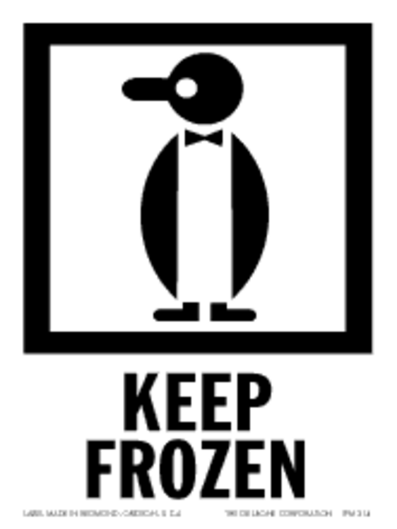 Keep Frozen Paper Labels Black & White Label Size: 3" x 4" QTY: 1000 