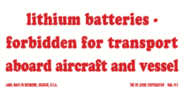 Lithium Batteries Labels 2" x 4"