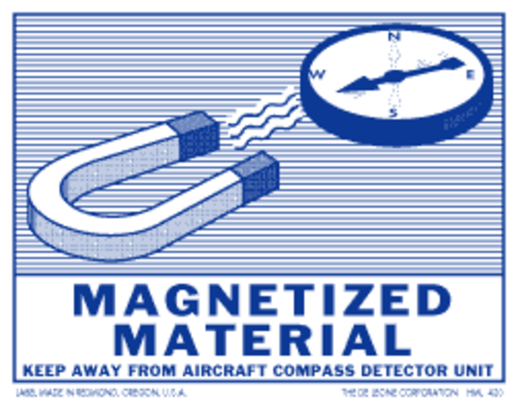 Magnetized Material Special Handling Paper Labels Blue & White Label Size: 3.5" x 4.5" QTY: 1000 