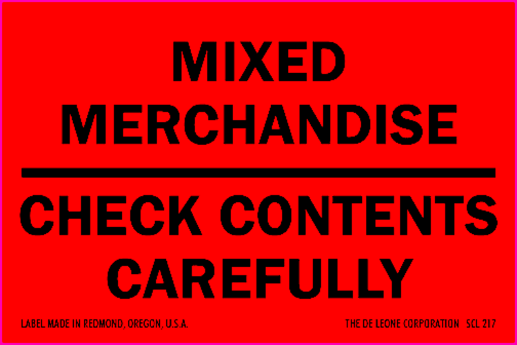 Mixed Merchandise Matte Paper Labels Fluorescent Red Label Size: 3" x 5" QTY: 1000 