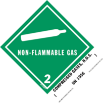 Non Flammable Gas - Compressed Gas HazMat Paper Labels 5" x 4"