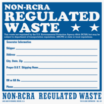 Non-RCRA Regulated Waste - Vinyl Labels