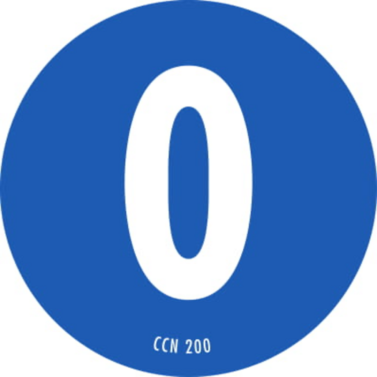 Number 0 Circle Labels Blue & White Label Size: 2" Diameter QTY: 1000 