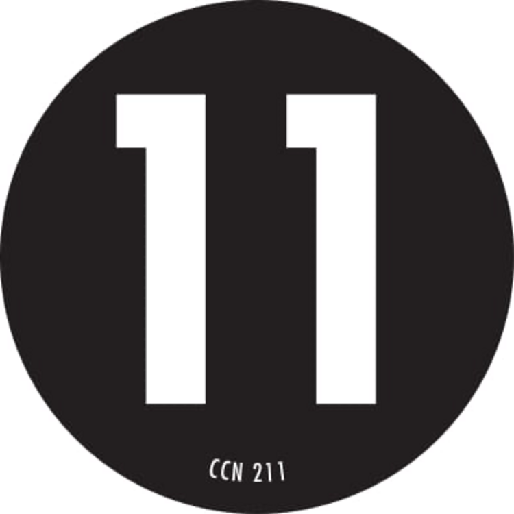 Number 11 Circle Labels Back & White Label Size: 2" Diameter QTY: 1000 