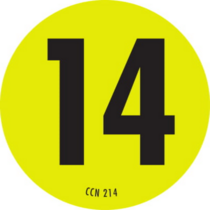 Number 14 Circle Labels 2" Diameter