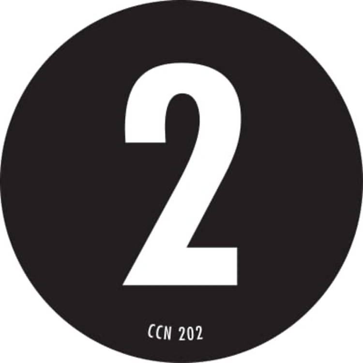 Number 2 Circle Labels Black & White Label Size: 2" Diameter QTY: 1000 