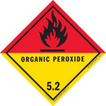 Organic Peroxide Class 5.2 HazMat Paper Labels 4" x 4"